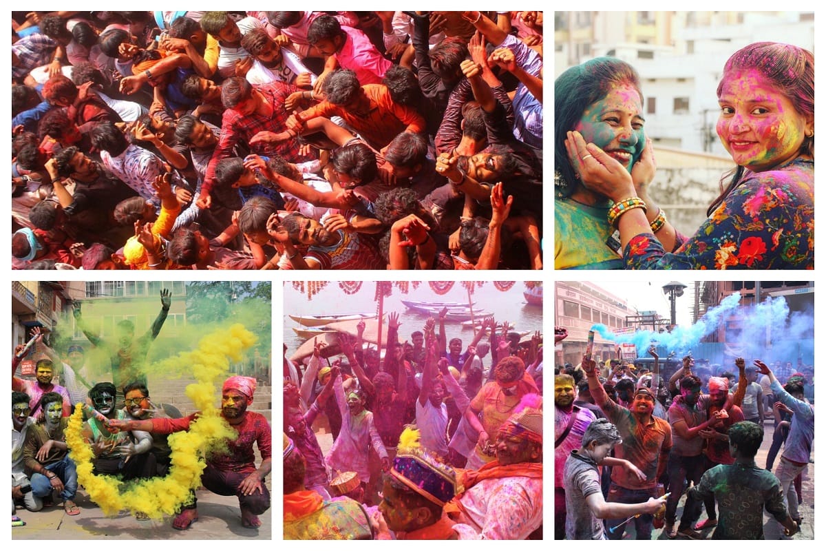 Happy Holi celebration in varanasi fun with bhang and thandai with colours