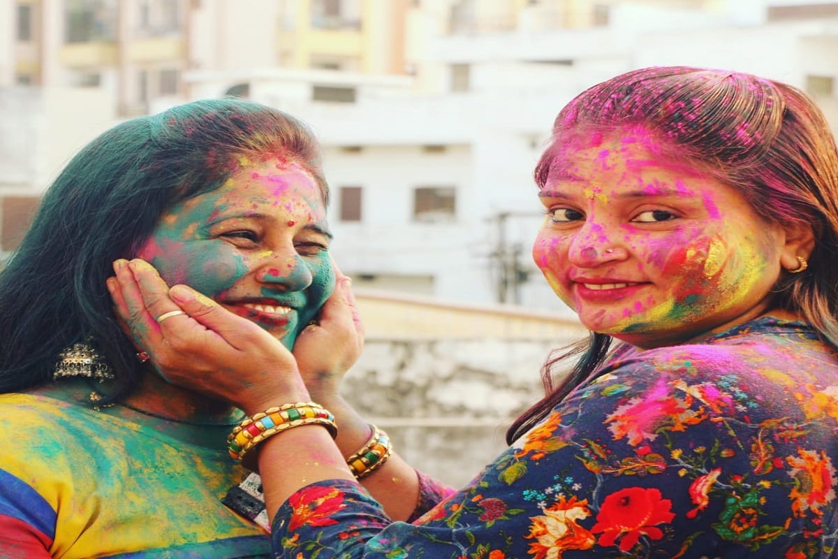 Happy Holi celebration in varanasi fun with bhang and thandai with colours