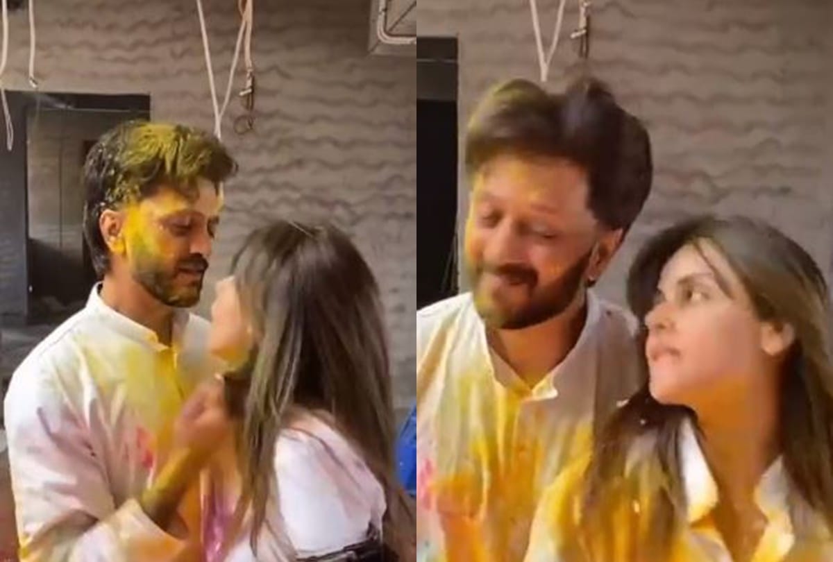 Riteish Deshmukh and Genelia Dsouza share video of celebrating holi and fans are loving it