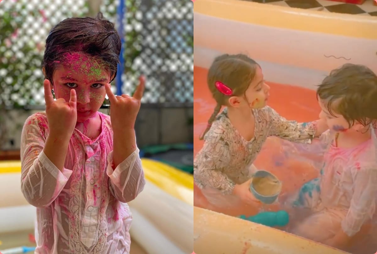 taimar ali khan celebrated holi with soha ali khan daughter inaaya khemu video gone viral