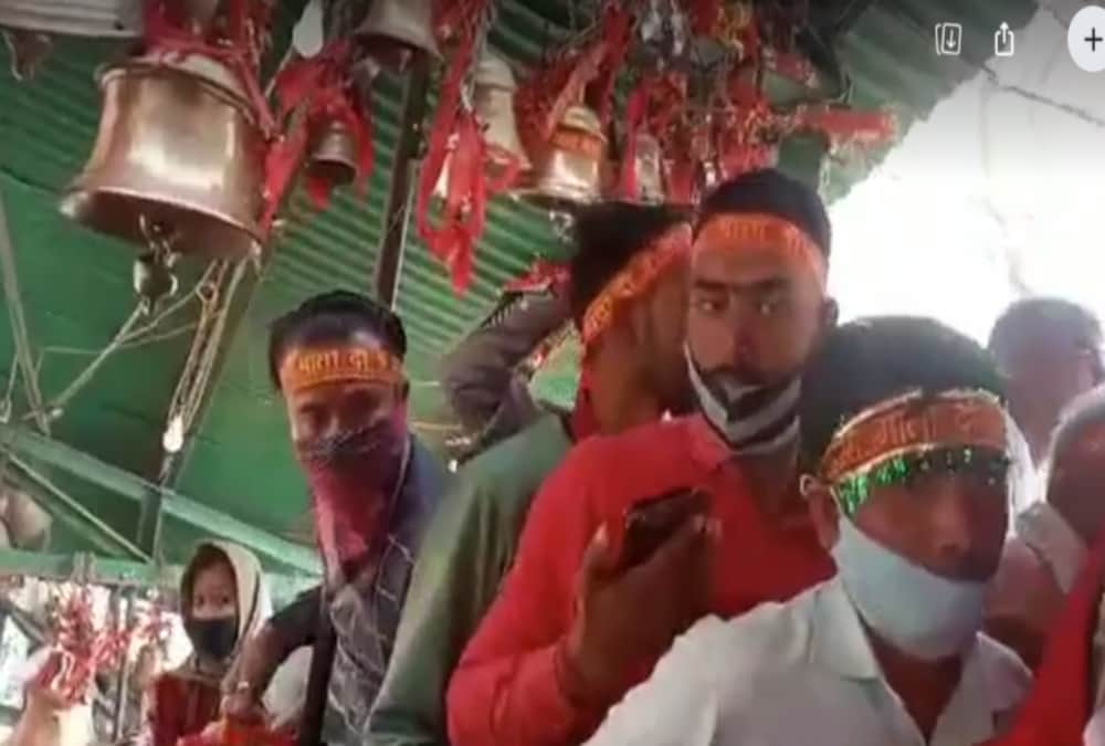 Maa Purnagiri Dham Mela 2021: 25 Pilgrims visit Purnagiri Temple and Covid 19 Rules broken photos