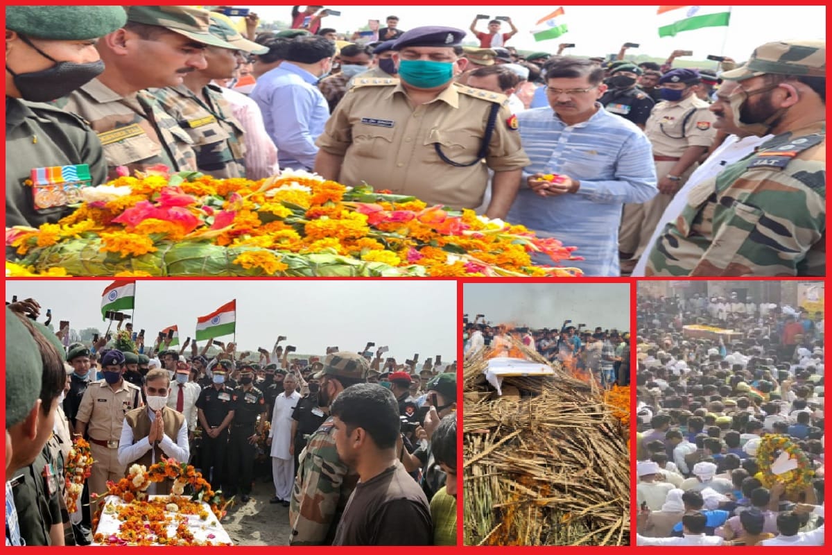 Jammu Encounter Update: Martyr Pinku Dangi was cremated in Luhari village of Baghpat and see photos