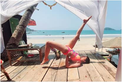 Bigg Boss 14 Fame Super Hot Kavita Kaushik Monokini Style Same As Katrina Kaif Wore In Bang Bang