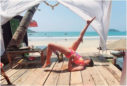 Bigg Boss 14 Fame Super Hot Kavita Kaushik Monokini Style Same As Katrina Kaif Wore In Bang Bang
