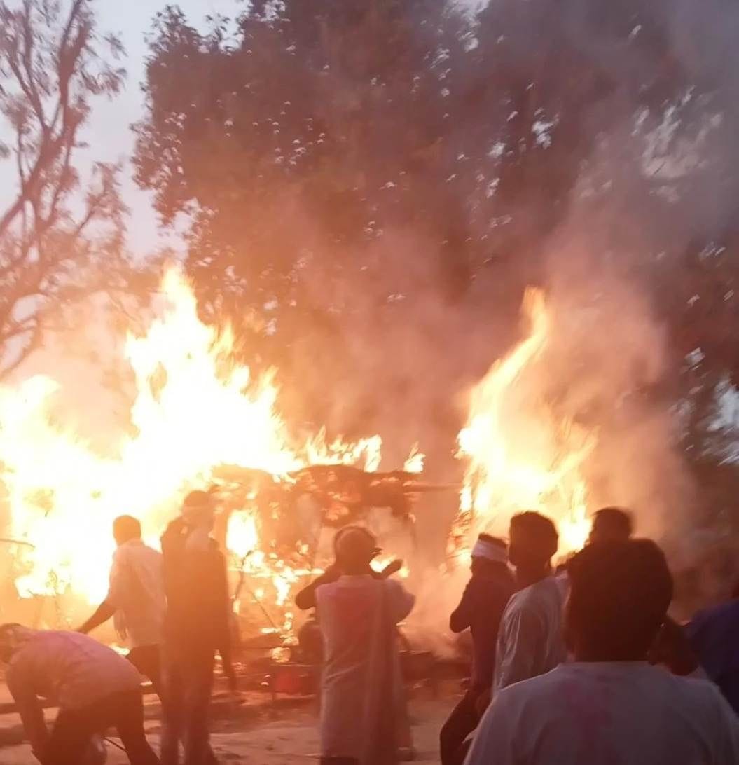 farmer house caught fire