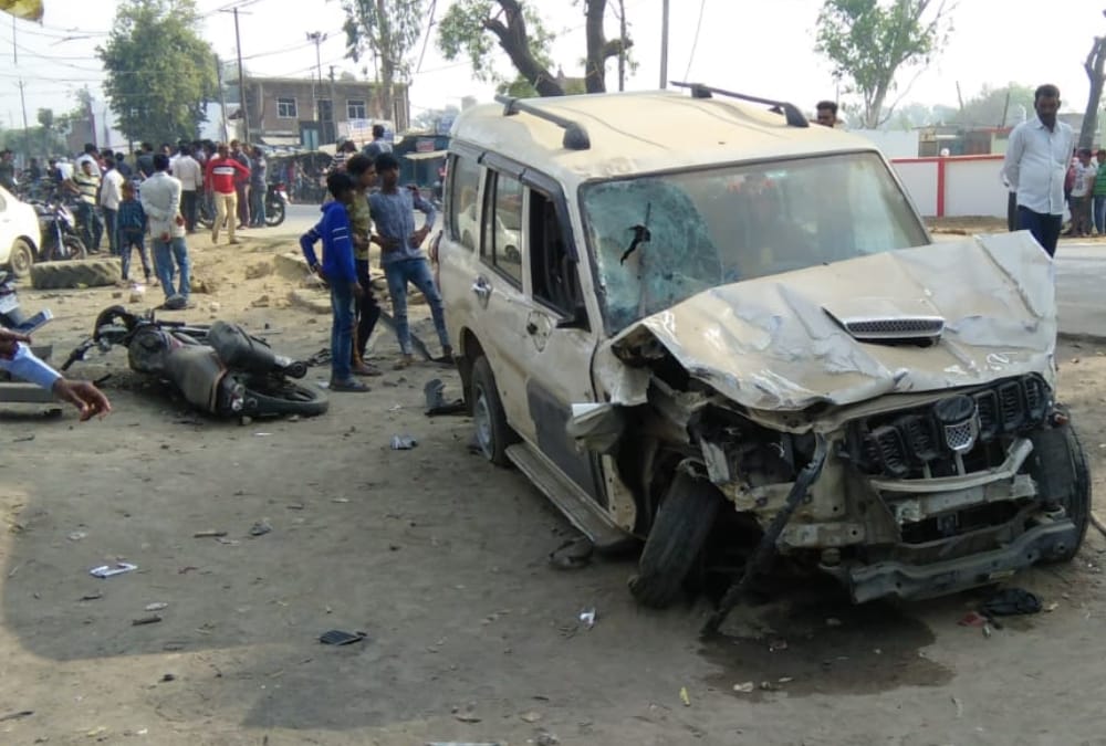 A scorpio trampled three in Gonda.