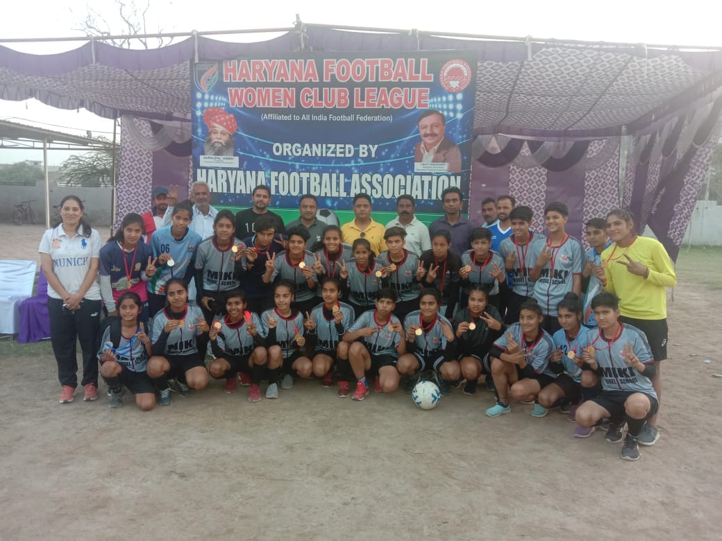 Ambala's women's soccer team became champion by defeating Karnal