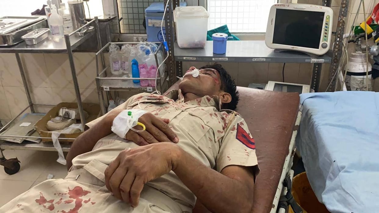 Policeman collided