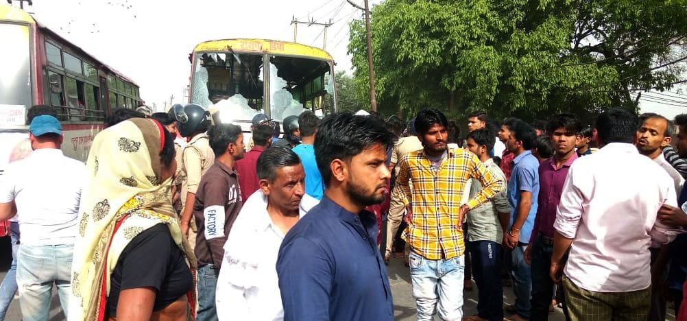lady died in accident in moradabad