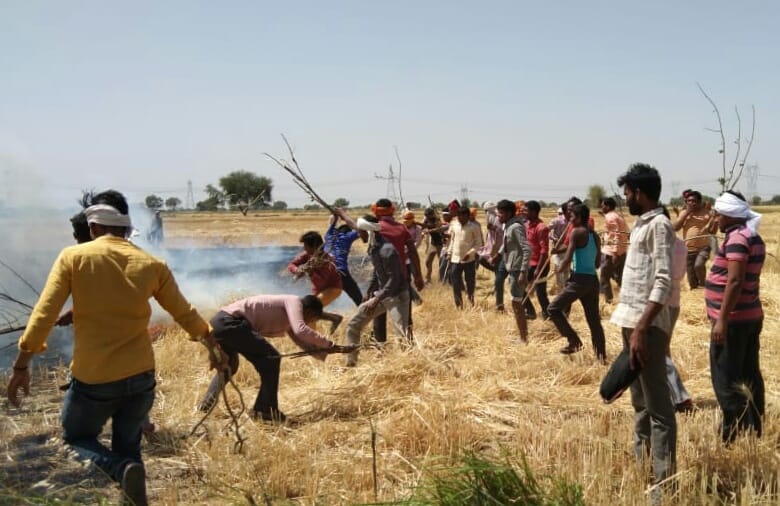 Fire in three villages, 23 bigha crop ashes
