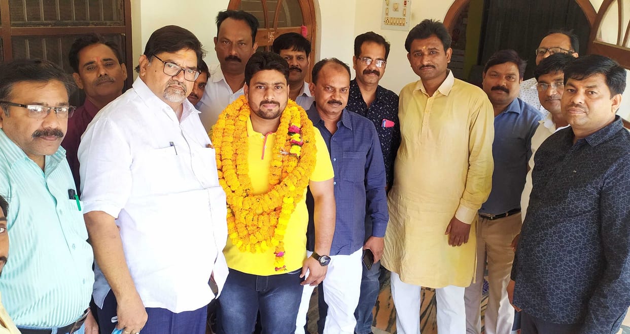 Gold medal winner Suraj was greeted by Kayastha Samaj