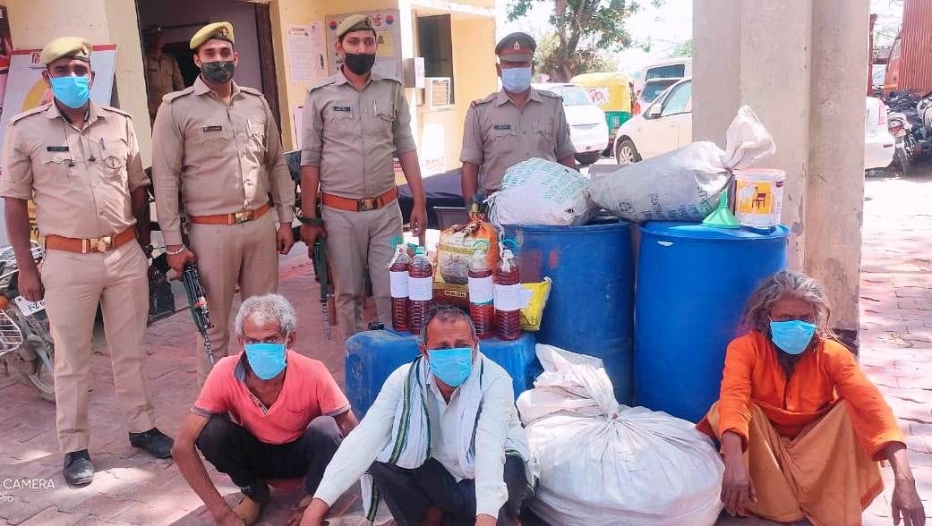 three criminal arrest while making  wine