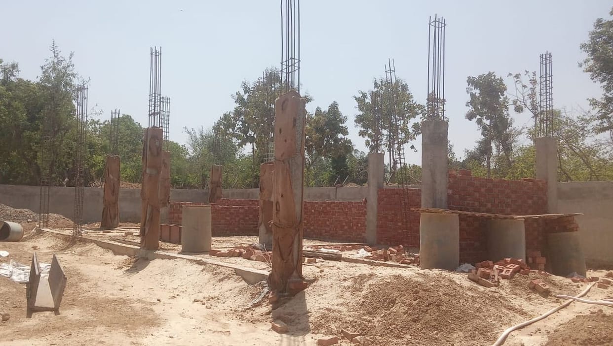 FSTP construction started to clear the water of the drain