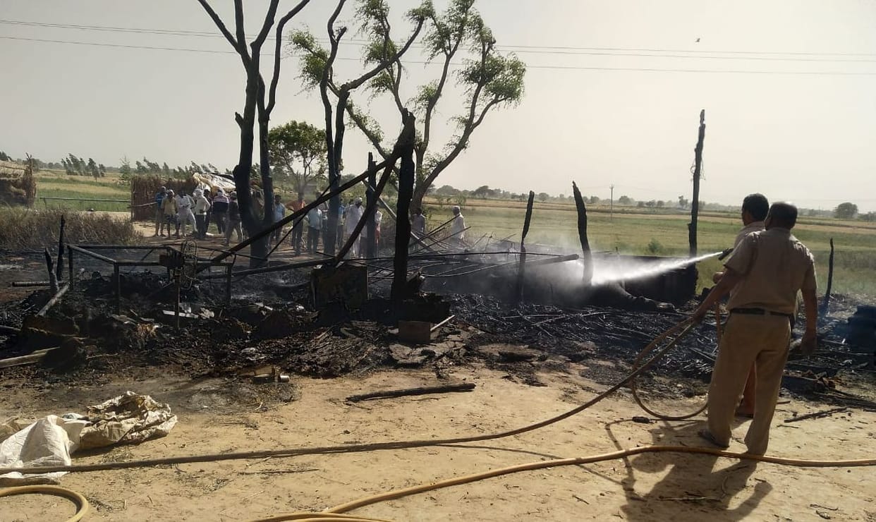 Lakhs of goods burnt to ashes, three cattle burnt alive