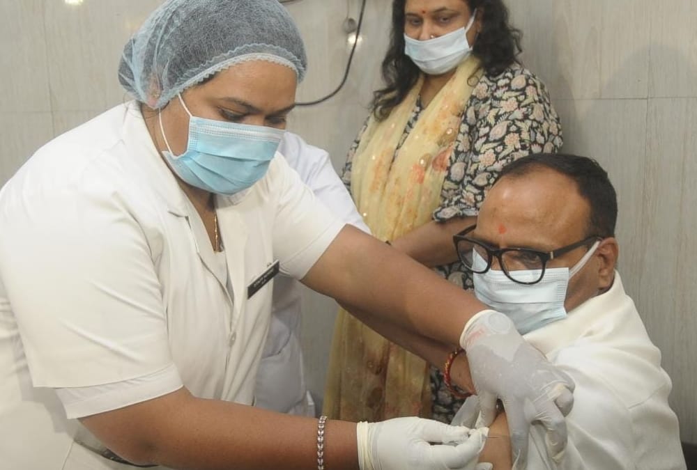 Corona vaccination starts for people more than 45 years old.
