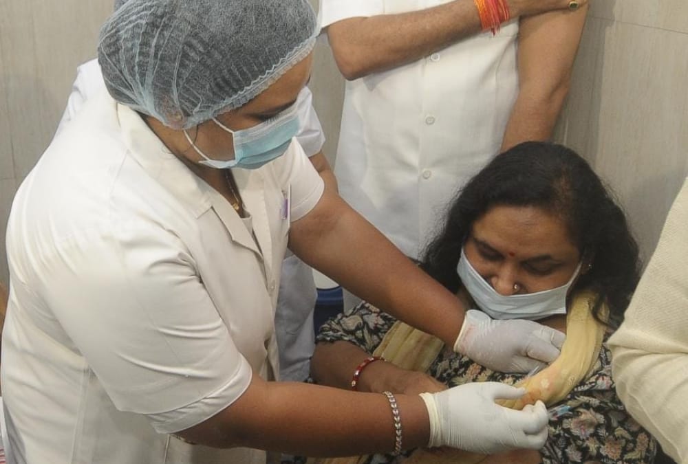 Corona vaccination starts for people more than 45 years old.