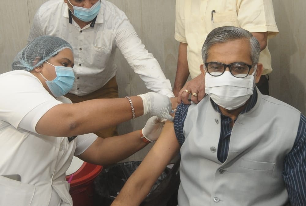Corona vaccination starts for people more than 45 years old.