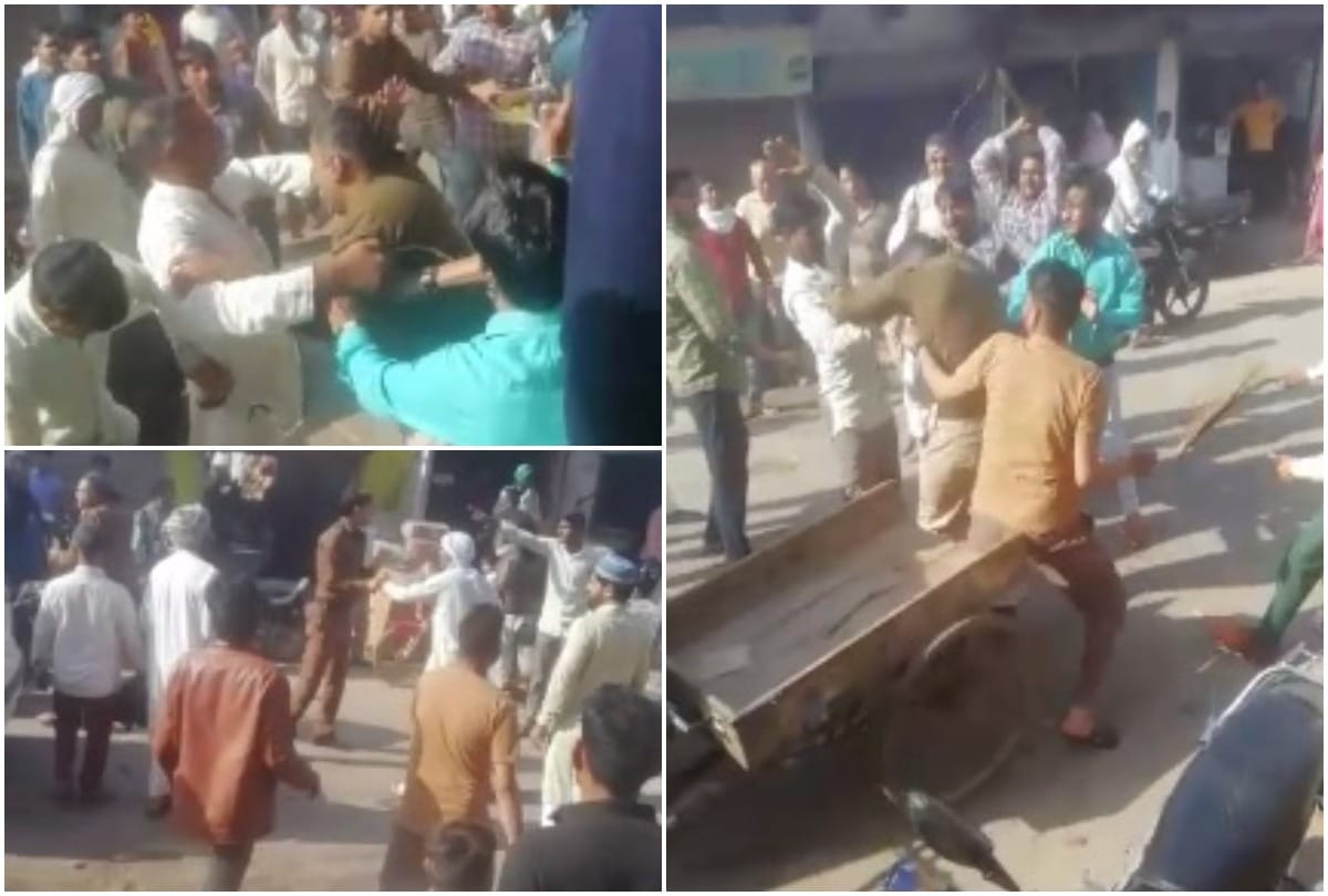 police officials beaten by locals in Jurheda village video goes viral on social media