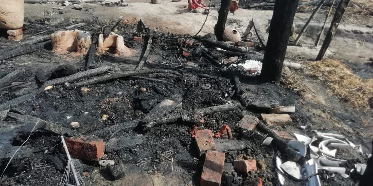 Seven houses burnt down in Turusama village