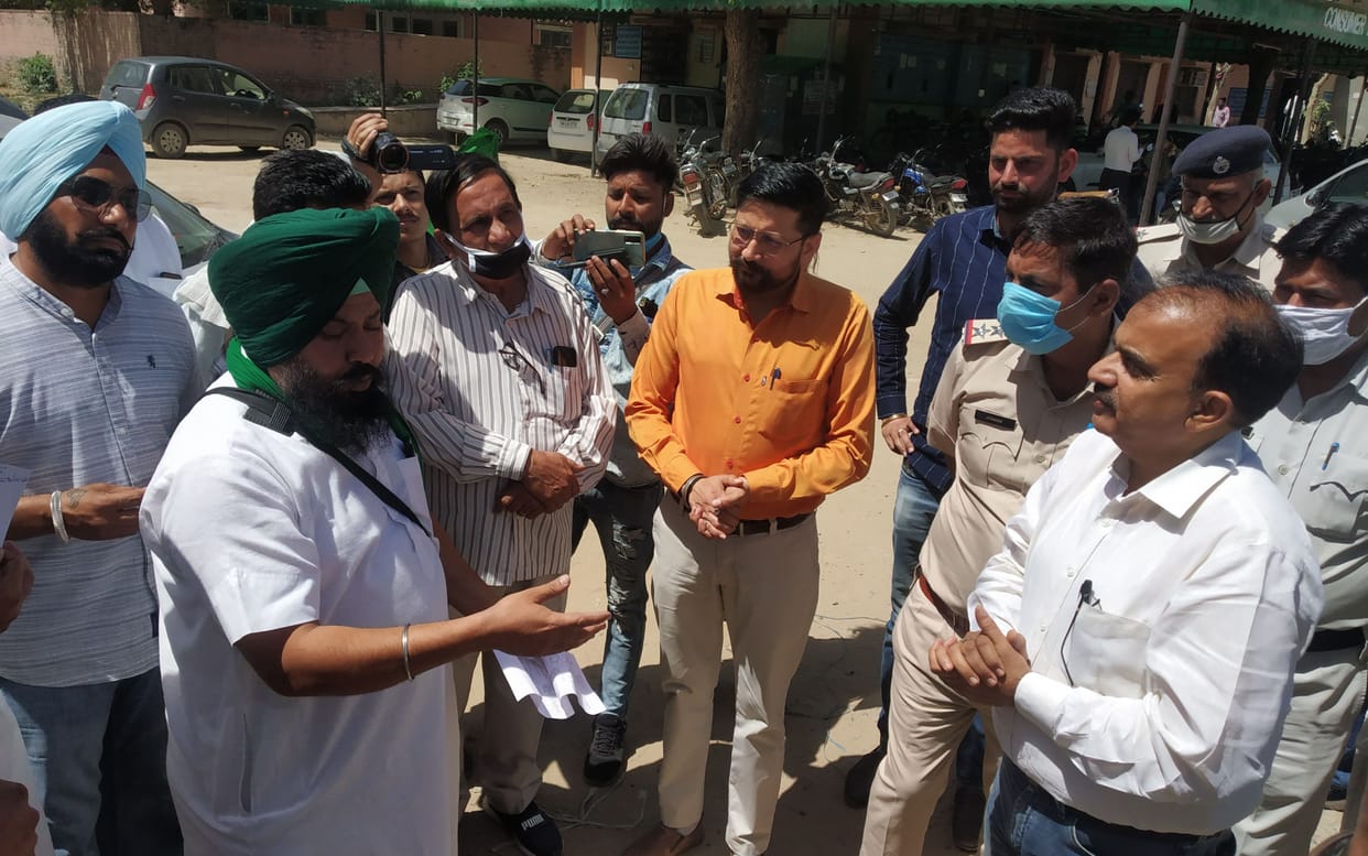 Farmers protest in the Electricity Corporation office