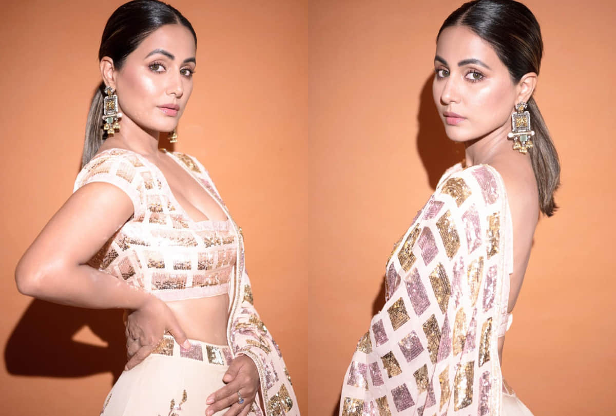 hina khan look gorgeous in manish malhotra lehenga