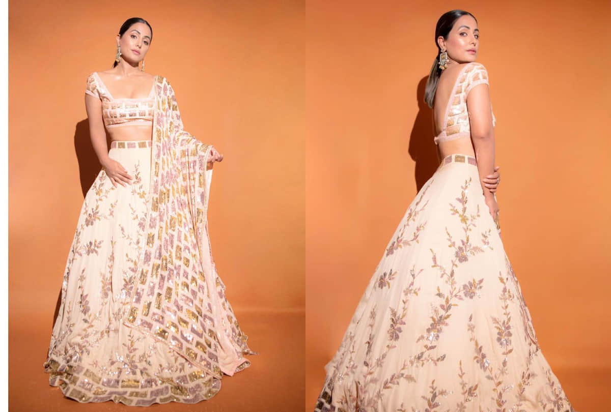 hina khan look gorgeous in manish malhotra lehenga