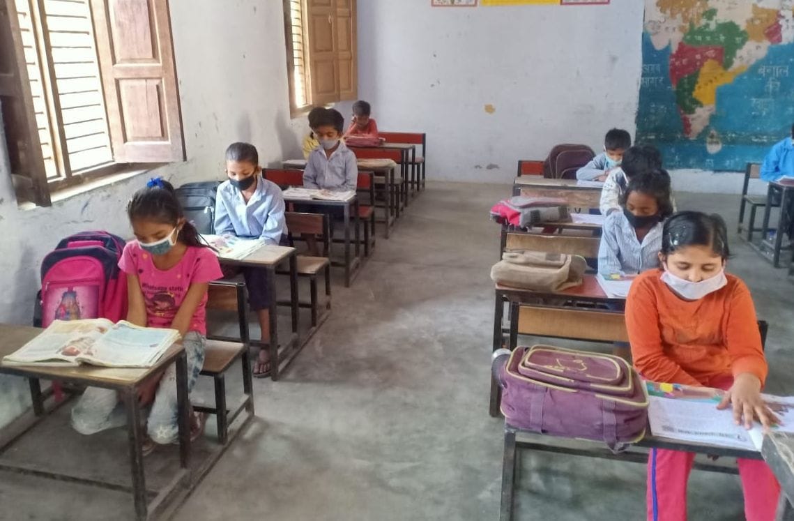 Poonam was teaching single to children in five classes