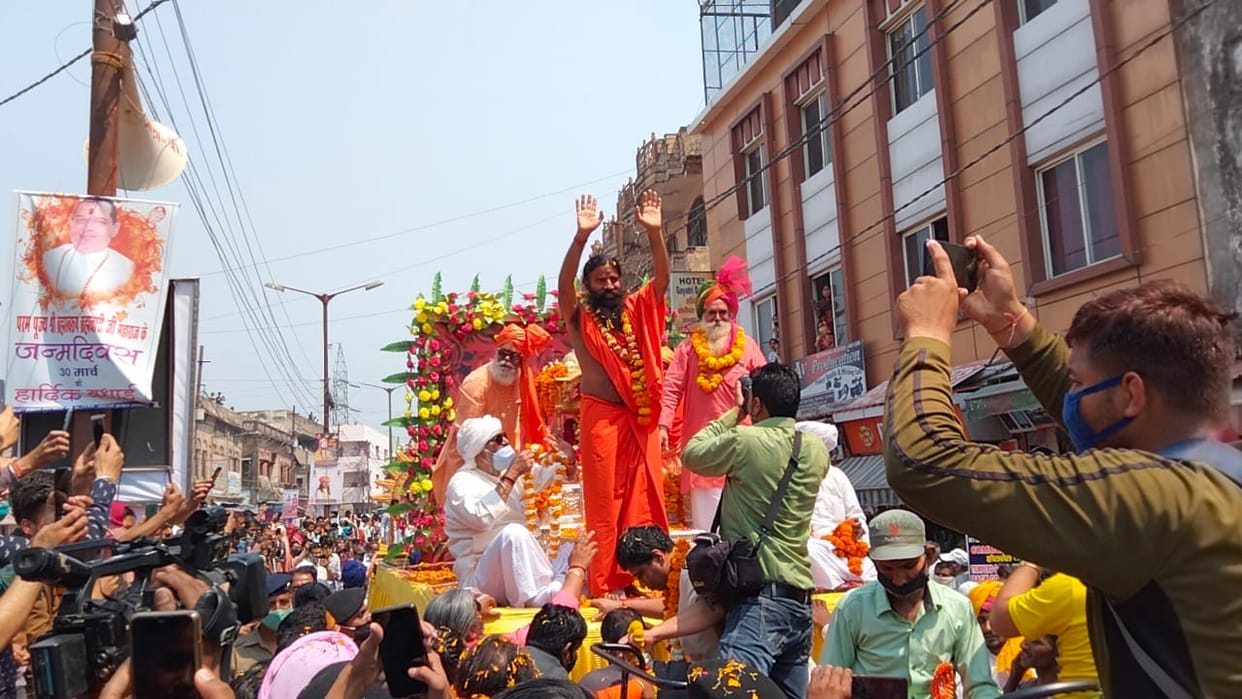 Haridwar Kumbh Mela 2021 latest news : sri panchayati udaseen bara akhara peshwai today, watch photos