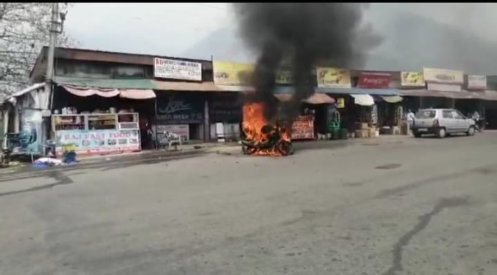 Burned bike, bike riders both brothers safe