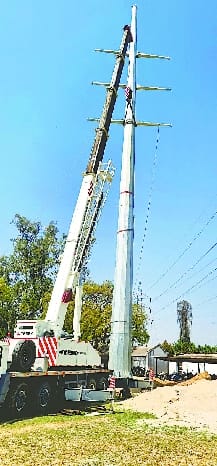 Shifting of high-tension lines started on satellite