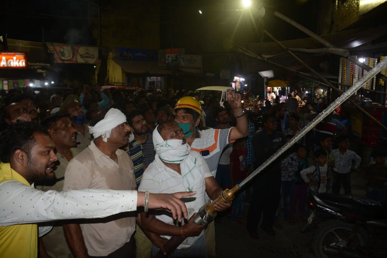 Fire in sanitary shop due to short circuit