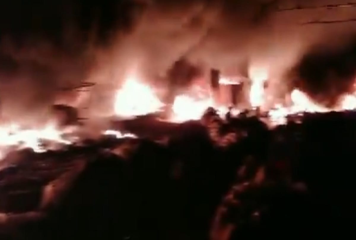 massive fire broke out at a dumping site in Mangaluru Pachchanady area Karnataka
