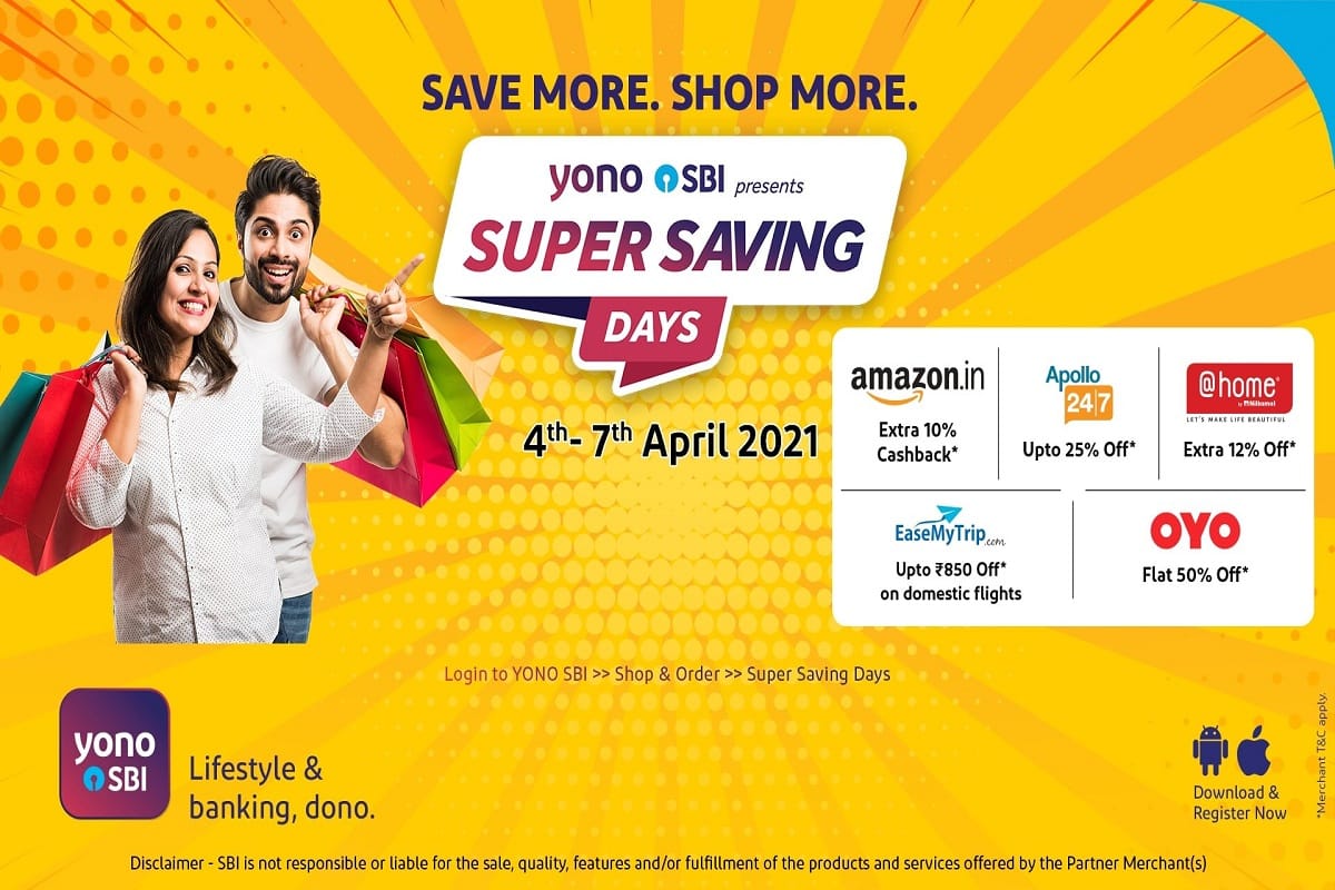 sbi yono offers super saving days cashback discount on online shopping offers on Amazon EaseMyTrip OYO