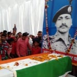 People paid tribute to cobra commando martyred in maoist attack.