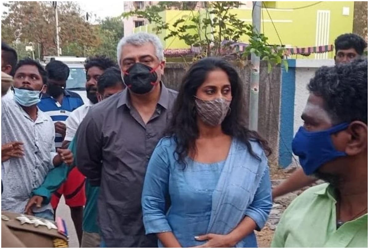 Tamil Superstar Ajith Kumar Snatches Fan Phone At Polling Booth For Not Wearing Mask