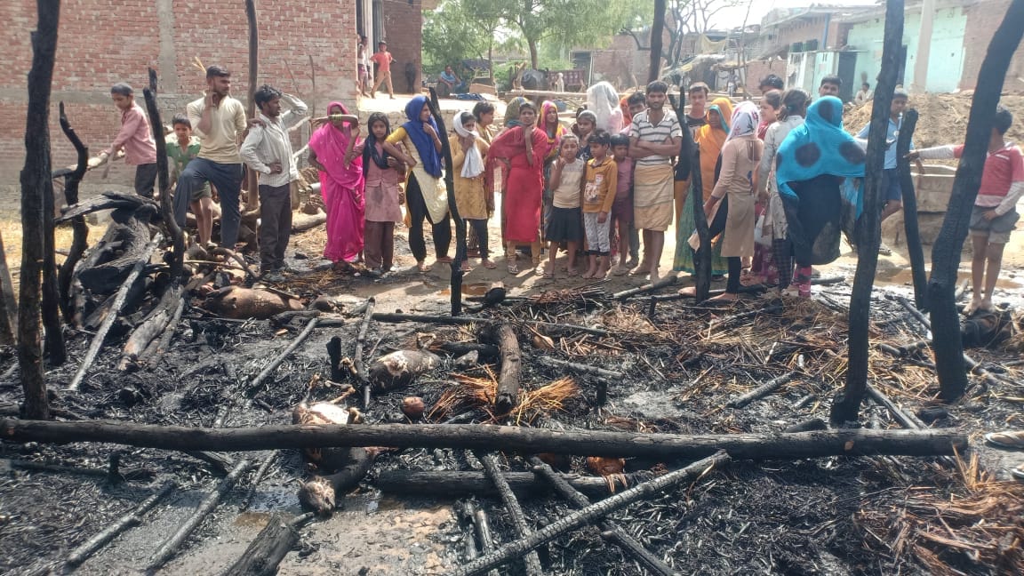 bada caught fire, 9 goats died