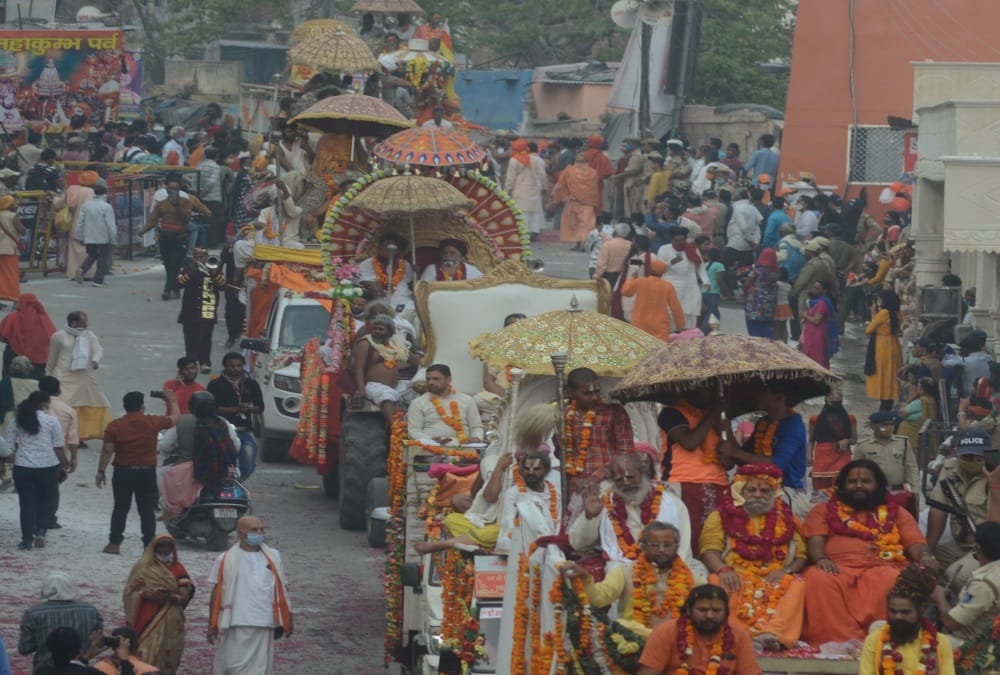 Haridwar Mahakumbh 2021: Bairagi Akhara Grand Peshwai Photos
