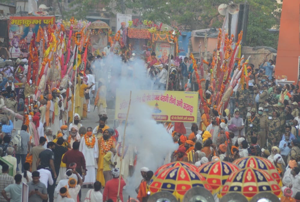 Haridwar Mahakumbh 2021: Bairagi Akhara Grand Peshwai Photos