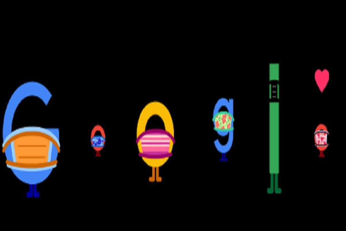 Covid 19 prevention google doodle says wear a mask save lives