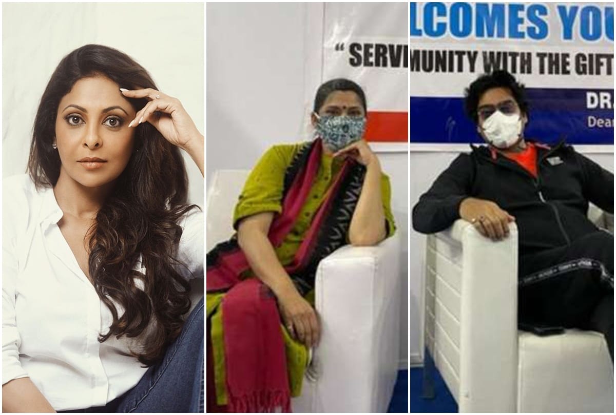 Renuka Shahane Ashutosh Rana and Shefali Shah receive First Dose Of COVID-19 vaccine