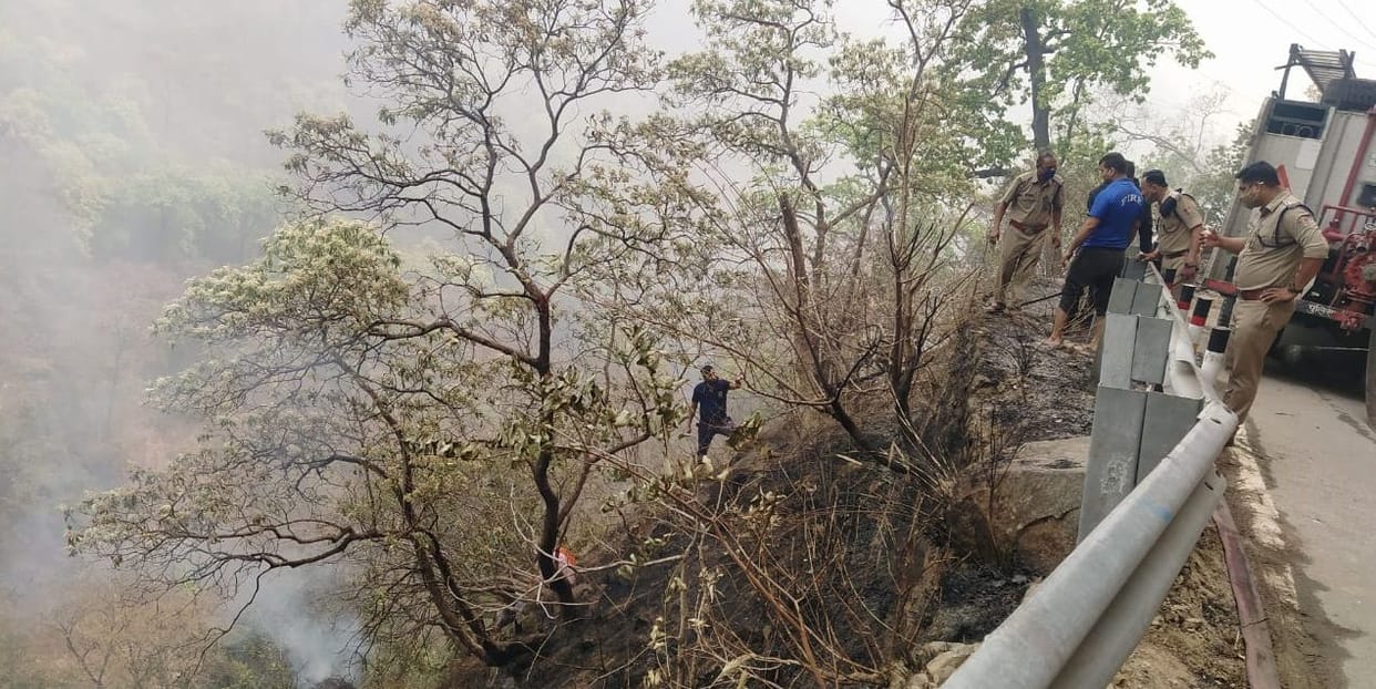 Fire breaks out in Hanuman Chatti forest of Purnagiri