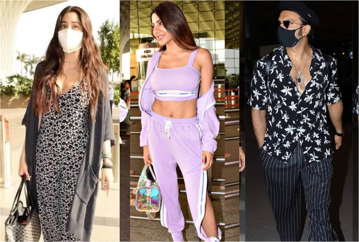 bigg boss 14 fame nikki tamboli super gorgeous look at airport in purple joggers set