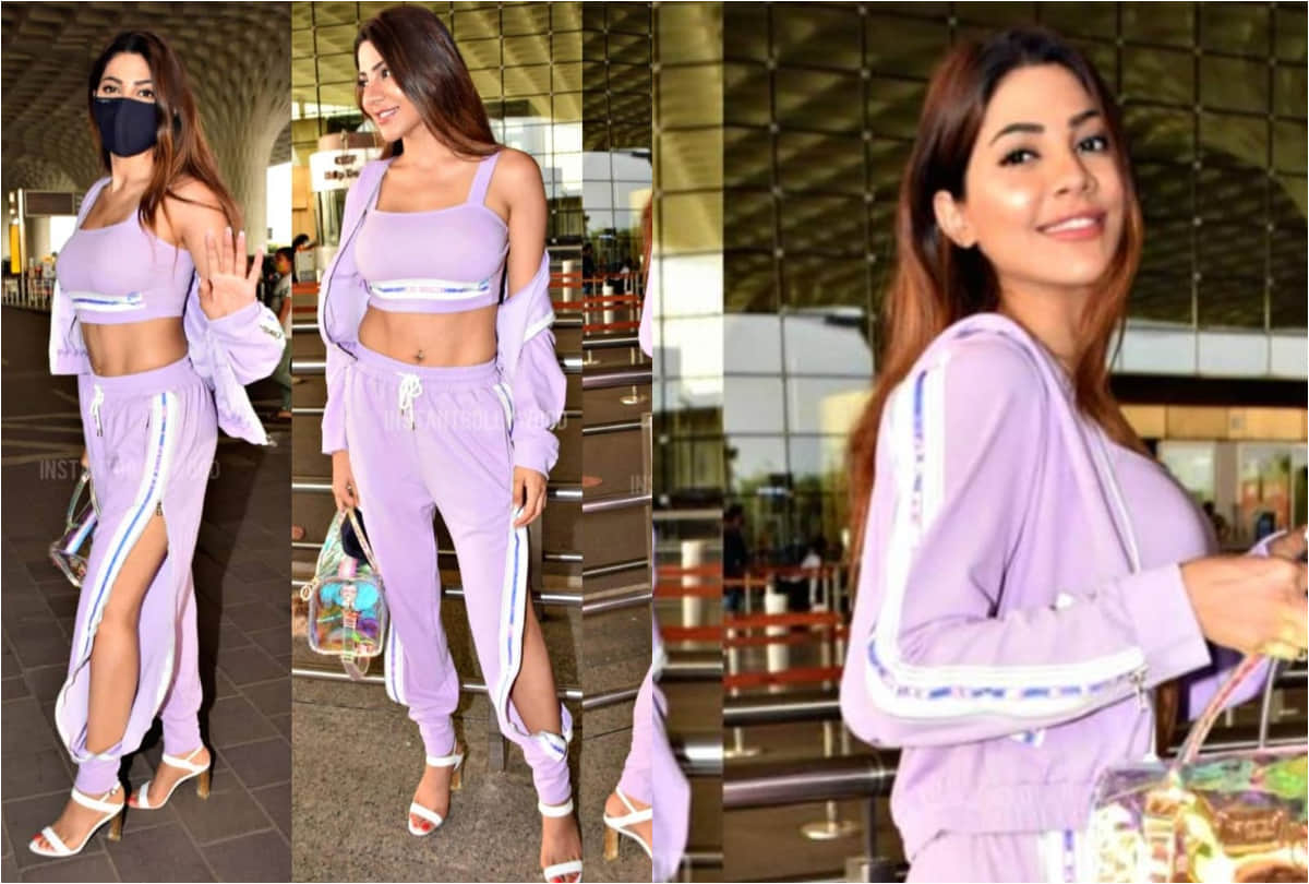 bigg boss 14 fame nikki tamboli stylish entry in airport hina khan look not impress fans