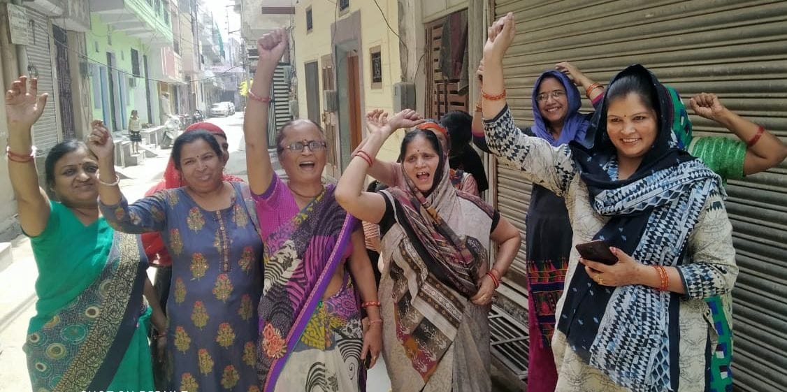 Women besiege the corporation office on Wednesday