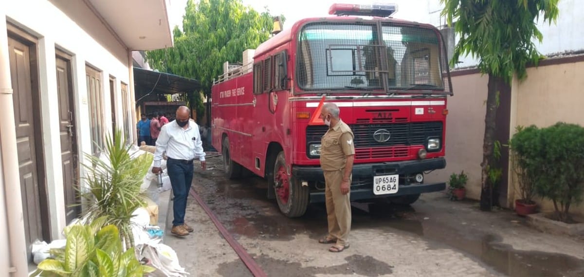 fire in packaging factory losses worth crores in varanasi