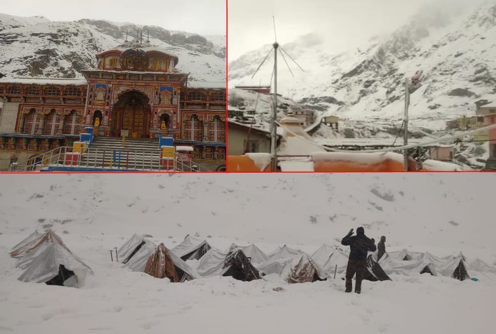 Uttarakhand Snowfall News: Badrinath Valley covered with Heavy Snow, ITBP soldiers Return From Training Awesome photos