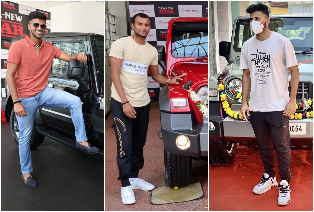 Anand Mahindra gifted Mahindra thar suv to four indian debutant as promised, washington sundar latest to receive the gift
