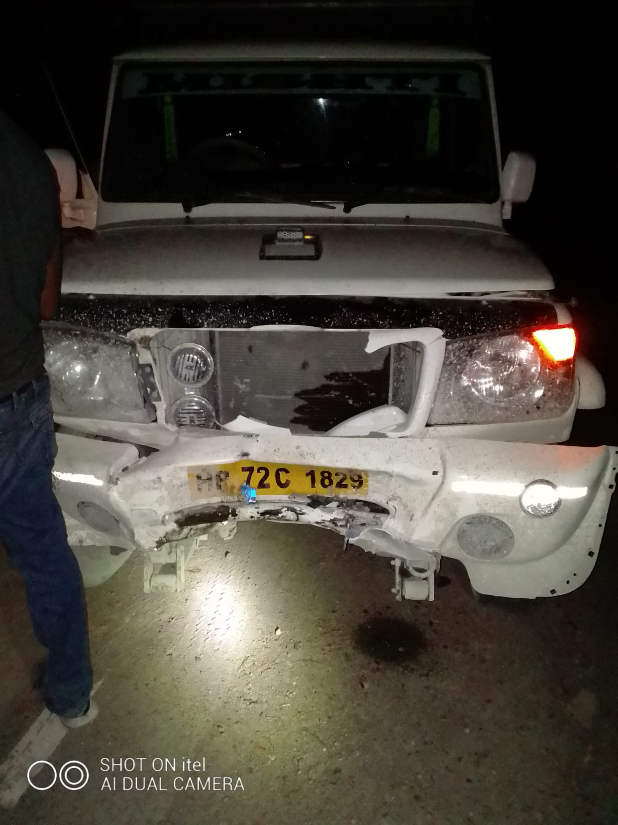 Strong collision between car and trolley on Thai the mode