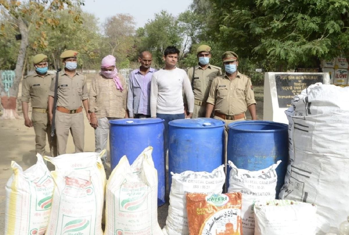 police busted illegal liquor factory at inter college in firozabad