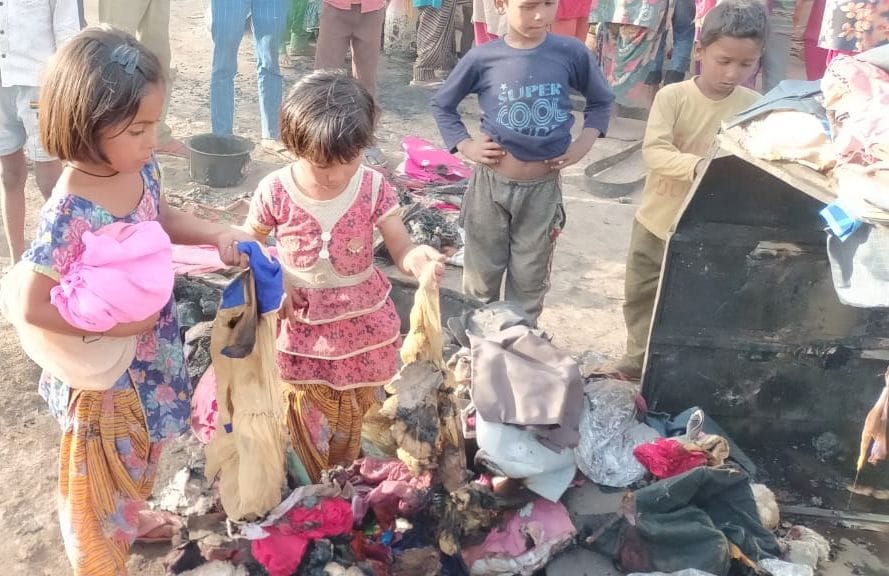 Fire in the forests of Hajipur